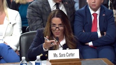 Sara Carter, President Donald Trump's nominee to be the director of the White House Office of National Drug Control Policy, testifies during her confirmation hearing Sept. 17 before the Senate Judiciary Committee.