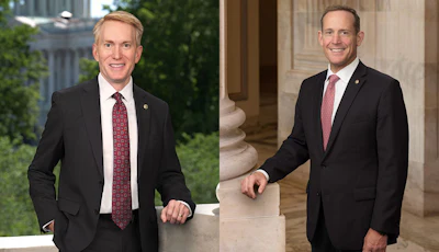 U.S. Sens. James Lankford, R-Okla., (left), and Ted Budd, R-N.C.