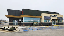 The exterior of Speakeasy Dispensary Lexington, located in the former Frisch’s Big Boy building in Hamburg.