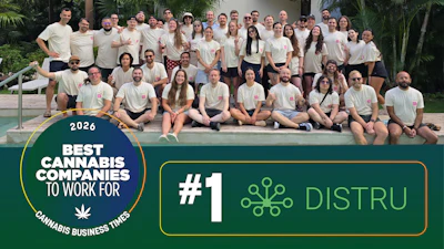 The Distru team at its companywide offsite gathering in Tulum, Mexico, in November 2025.