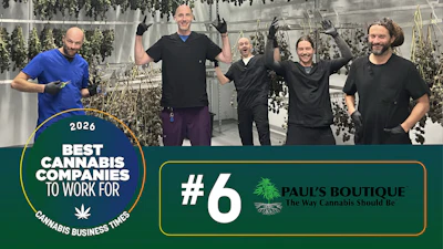 Paul's Boutique cultivation team (left to right): Chris Davis, Mike Tillman, Troy Degrandpre, Chris McCourt and Miguel Alhgrim