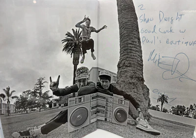 Shaw Dwight's book that's autographed by Beastie Boys’ frontman, Mike Diamond.