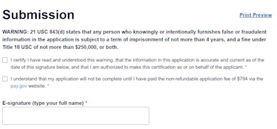 Submission Warning