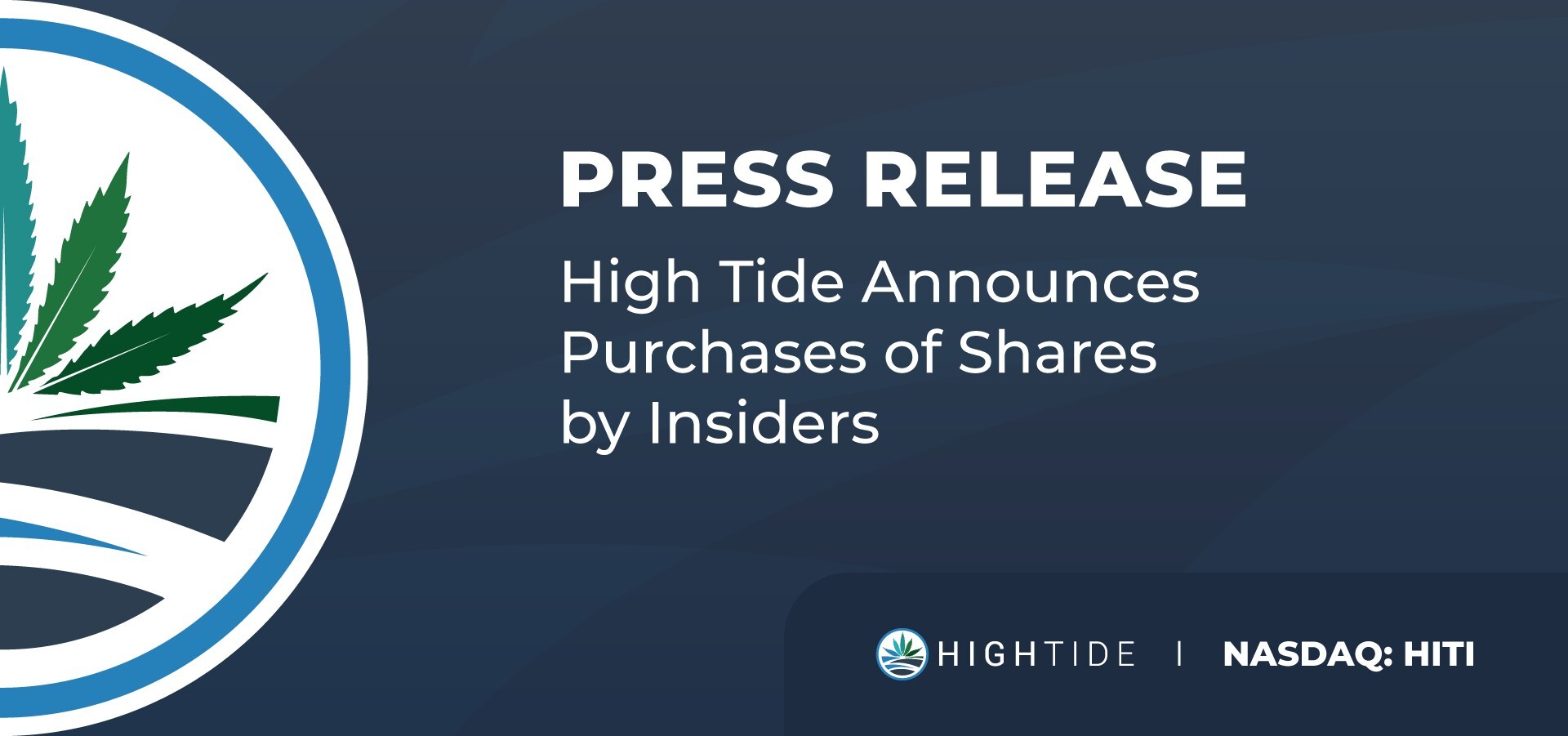 High Tide Inc High Tide Announces Purchases Of Shares By Inside
