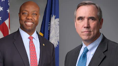 U.S. Sens. Tim Scott, R-S.C., (left) and Jeff Merkley, D-Ore.