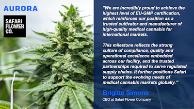 Aurora Cannabis Inc Safari Flower Company A Wholly Owned Subsi