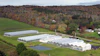 Aerial view of Nanticoke Gardens' cannabis greenhouse facility in Endicott, N.Y.
