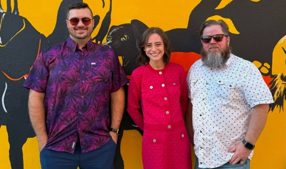 Abbey Perl (center), a sales rep with The Botanist cannabis product brand in New Jersey, with two colleagues. The Botanist sales reps recently voted to unionize with UFCW Local 360, extending the union's membership drive even further along the cannabis industry's supply chain.