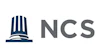 NCS logo featuring a stylized dark teal building icon with gray sans-serif text