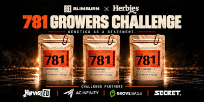 781 Growers Challenge promotional poster featuring three seed packets and partner brand logos on dark background with golden lighting effects