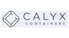 Calyx Containers logo featuring geometric diamond symbol with black text on light background