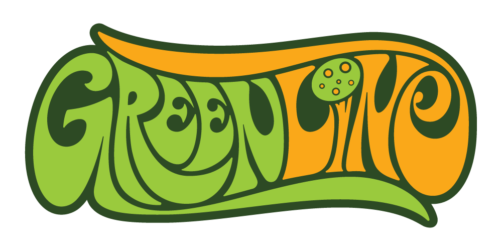 Green Lyme logo featuring stylized text in a lime green and golden yellow organic tube design