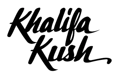 Khalifa Kush stylized script logo in black
