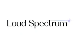Loud Spectrum logo with black text and blue-purple star accent