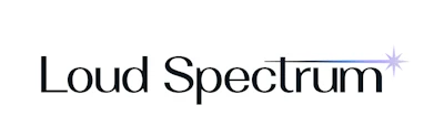 Loud Spectrum logo with black text and blue-purple star accent
