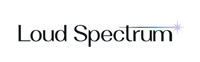 Loud Spectrum logo with black text and blue-purple star accent