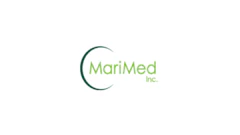 MariMed Inc. logo featuring a teal crescent symbol with lime green text