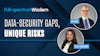 Full-spectrum Wisdom presentation featuring Jim Ickes and Stacey Sanderson discussing data-security gaps and unique risks