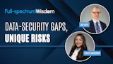 Full-spectrum Wisdom presentation featuring Jim Ickes and Stacey Sanderson discussing data-security gaps and unique risks