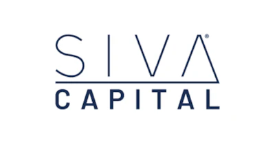 SIVA Capital logo featuring navy blue text with geometric triangle symbol