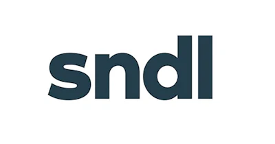Sndl dark teal wordmark logo on white background