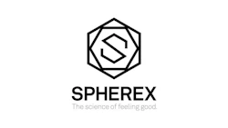 Spherex logo featuring geometric hexagon with nested 'S' symbol and tagline 'The science of feeling good'