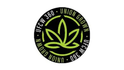 UFCW 360 Union Group logo featuring lime green leaf symbol in circular black badge